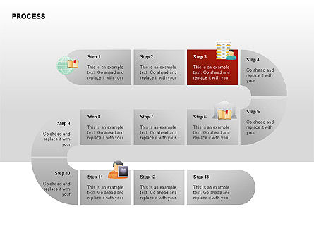 Diagramas de proceso, Diapositiva 4, 00288, Diagramas de proceso — PoweredTemplate.com