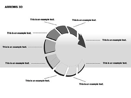 3d frecce forme, Gratis Modello PowerPoint, 00296, Diagrammi Palco — PoweredTemplate.com