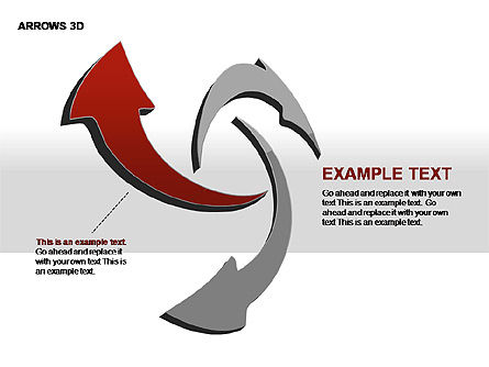 3d formas de setas, Deslizar 7, 00296, Diagramas de Etapas — PoweredTemplate.com