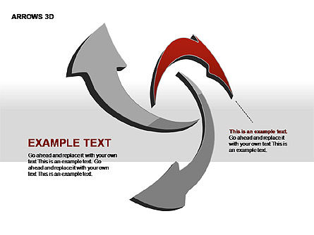 3 차원 화살표 모양, 슬라이드 8, 00296, 단계 도표 — PoweredTemplate.com