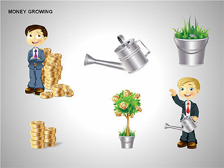 Diagrammes de croissance de l'argent, Diapositive 10, 00300, Schémas d'étapes — PoweredTemplate.com