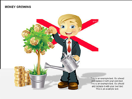 Diagrammes de croissance de l'argent, Diapositive 8, 00300, Schémas d'étapes — PoweredTemplate.com