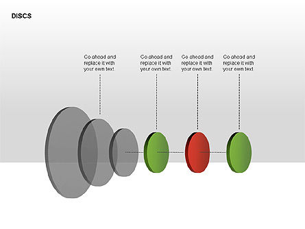 Collection de diagramme de disques, Diapositive 13, 00303, Schémas d'étapes — PoweredTemplate.com