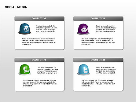 Social Media Diagrams, Slide 11, 00307, Flow Charts — PoweredTemplate.com