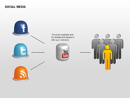 Social media diagrammen, Dia 12, 00307, Stroomdiagrammen — PoweredTemplate.com