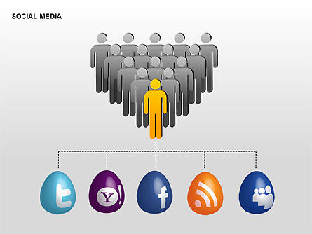 소셜 미디어 다이어그램, 슬라이드 13, 00307, 플로 차트 — PoweredTemplate.com