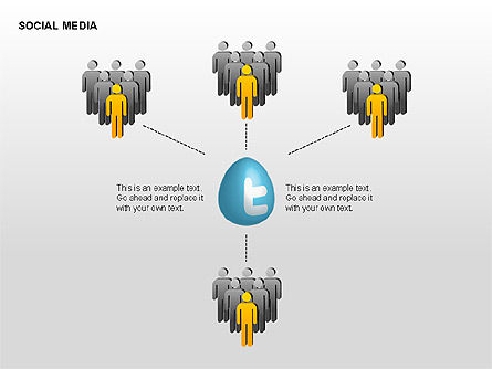 Social Media Diagrams, Slide 15, 00307, Flow Charts — PoweredTemplate.com