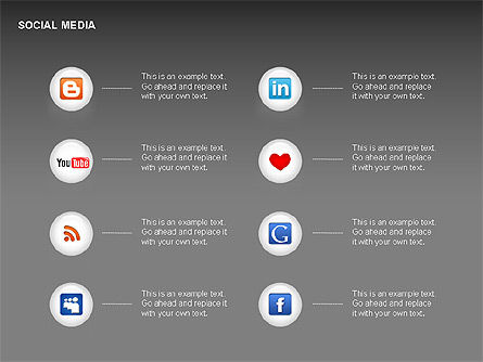 Social Media Diagrams, Slide 2, 00307, Flow Charts — PoweredTemplate.com