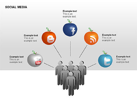 Social media diagrammen, Dia 6, 00307, Stroomdiagrammen — PoweredTemplate.com