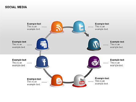 Social Media Diagrams, Slide 8, 00307, Flow Charts — PoweredTemplate.com