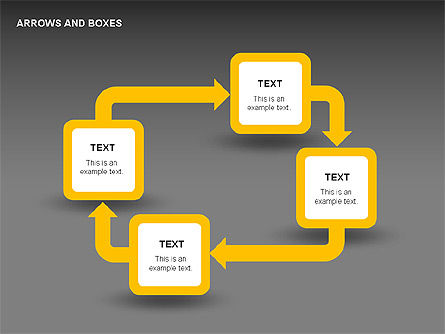 Colección de flechas y cajas, Diapositiva 2, 00310, Cuadros de texto — PoweredTemplate.com