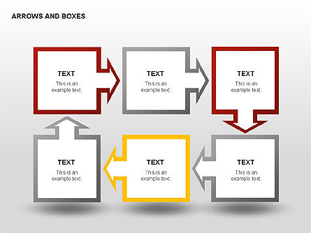 Colección de flechas y cajas, Diapositiva 6, 00310, Cuadros de texto — PoweredTemplate.com