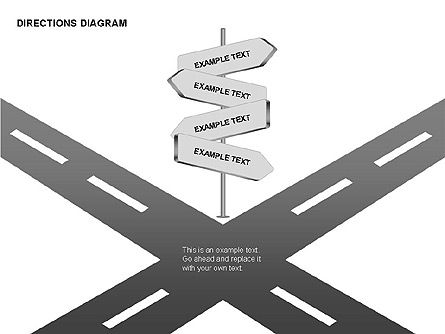 Routebeschrijving diagram collectie, PowerPoint-sjabloon, 00312, Figuren — PoweredTemplate.com