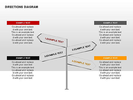 Direcções diagrama coleção, Deslizar 5, 00312, Formas — PoweredTemplate.com
