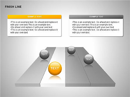 Diagramas de línea de llegada, Plantilla de PowerPoint, 00313, Diagramas de la etapa — PoweredTemplate.com