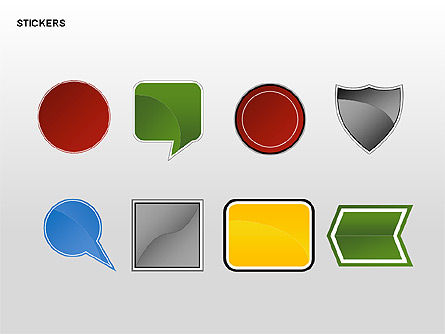 Adesivi e sagome, Modello PowerPoint, 00315, icone — PoweredTemplate.com