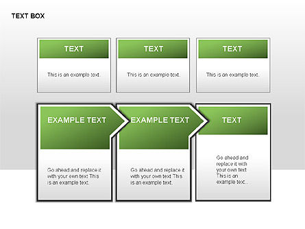 Chevron Text Boxes Collection, Slide 5, 00317, Text Boxes — PoweredTemplate.com