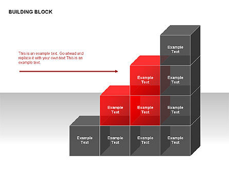빌딩 블록 다이어그램, 파워 포인트 템플릿, 00320, 매트릭스 차트 — PoweredTemplate.com