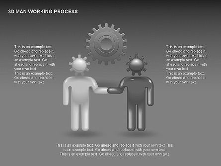 Proceso de trabajo del hombre 3D, Diapositiva 8, 00324, Diagramas de proceso — PoweredTemplate.com