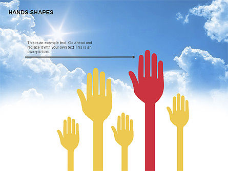 Hands Shapes, Slide 5, 00327, Shapes — PoweredTemplate.com