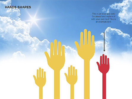 Hands Shapes, Slide 6, 00327, Shapes — PoweredTemplate.com