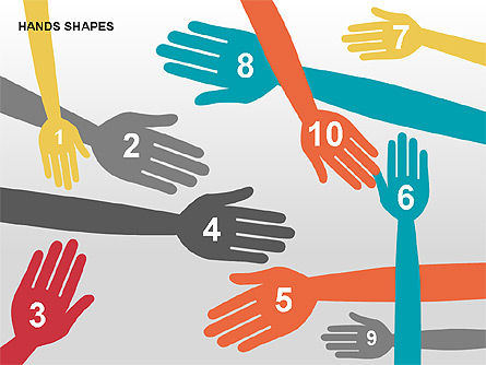 Hands Shapes, Slide 7, 00327, Shapes — PoweredTemplate.com