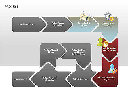 Successive Steps Process Diagrams, Slide 4, 00328, Process Diagrams — PoweredTemplate.com