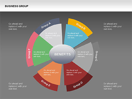 Diagrama gráfico do grupo empresarial, Deslizar 12, 00332, Modelos de Negócio — PoweredTemplate.com