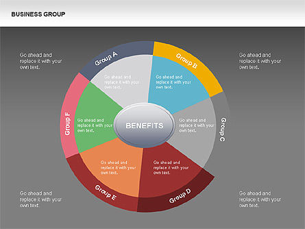 Diagrama gráfico do grupo empresarial, Deslizar 14, 00332, Modelos de Negócio — PoweredTemplate.com