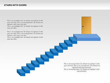 Stairs e diagramas de portas, Grátis Modelo do PowerPoint, 00336, Diagramas de Etapas — PoweredTemplate.com