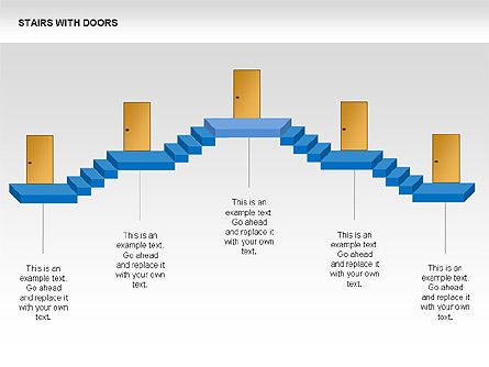 Escaleras y Diagramas de Puertas, Diapositiva 11, 00336, Diagramas de la etapa — PoweredTemplate.com