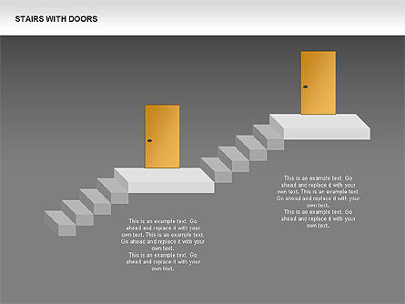 階段とドアの図, スライド 15, 00336, 段階図 — PoweredTemplate.com