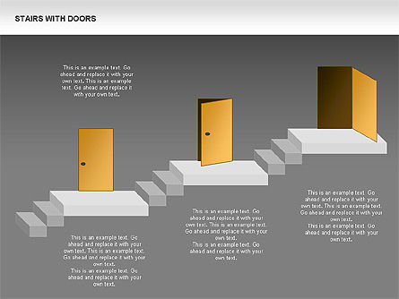 Stairs and Doors Diagrams, Slide 19, 00336, Stage Diagrams — PoweredTemplate.com
