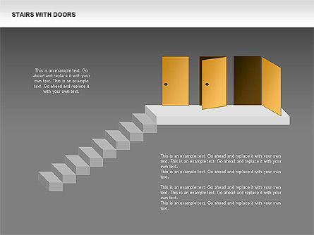Stairs and Doors Diagrams, Slide 21, 00336, Stage Diagrams — PoweredTemplate.com