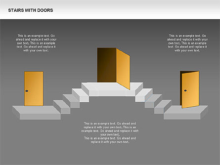 Stairs and Doors Diagrams, Slide 24, 00336, Stage Diagrams — PoweredTemplate.com