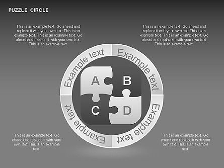 Puzzel cirkel vormen, Dia 16, 00342, Puzzeldiagrammen — PoweredTemplate.com