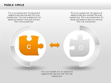 Puzzle Circle Shapes, Slide 8, 00342, Puzzle Diagrams — PoweredTemplate.com
