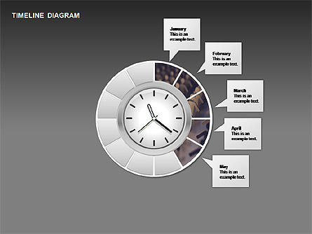 Schéma des photos de chronologie ronde, Diapositive 10, 00343, Timelines & Calendars — PoweredTemplate.com