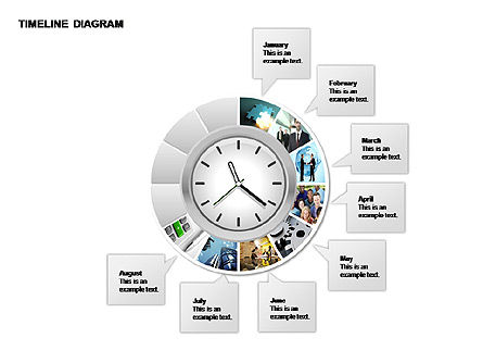Schéma des photos de chronologie ronde, Diapositive 2, 00343, Timelines & Calendars — PoweredTemplate.com