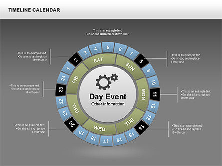 Calendario Timeline, Slide 11, 00346, Timelines & Calendars — PoweredTemplate.com
