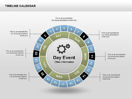 Calendario Timeline, Slide 5, 00346, Timelines & Calendars — PoweredTemplate.com