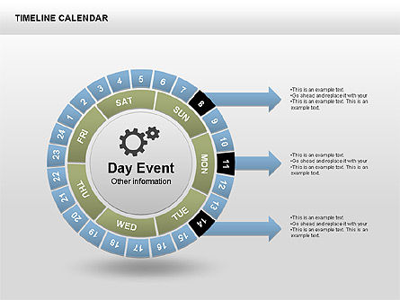 Calendario Timeline, Slide 7, 00346, Timelines & Calendars — PoweredTemplate.com