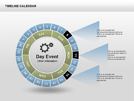 Calendario Timeline, Slide 9, 00346, Timelines & Calendars — PoweredTemplate.com