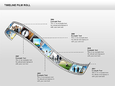 Timeline Film Roll, Slide 3, 00349, Timelines & Calendars — PoweredTemplate.com