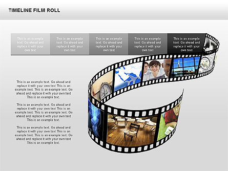 Timeline Film Roll, Slide 8, 00349, Timelines & Calendars — PoweredTemplate.com