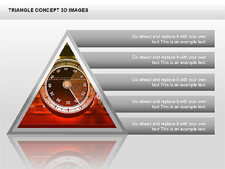 Triangle Concept 3D with Images, PowerPoint Template, 00350, Shapes — PoweredTemplate.com