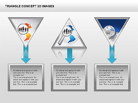 Triangle Concept 3D with Images, Slide 12, 00350, Shapes — PoweredTemplate.com