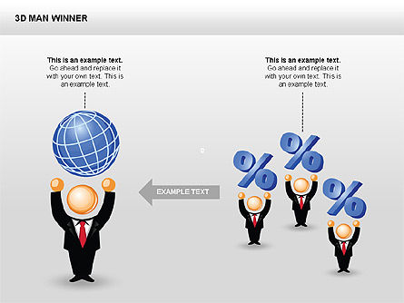 3D Man Winner Charts, Diapositiva 12, 00352, Formas — PoweredTemplate.com