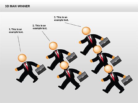 Bagan Pemenang Pria 3d, Slide 13, 00352, Bentuk — PoweredTemplate.com