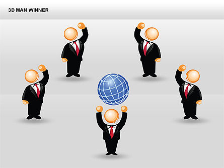 Bagan Pemenang Pria 3d, Slide 2, 00352, Bentuk — PoweredTemplate.com